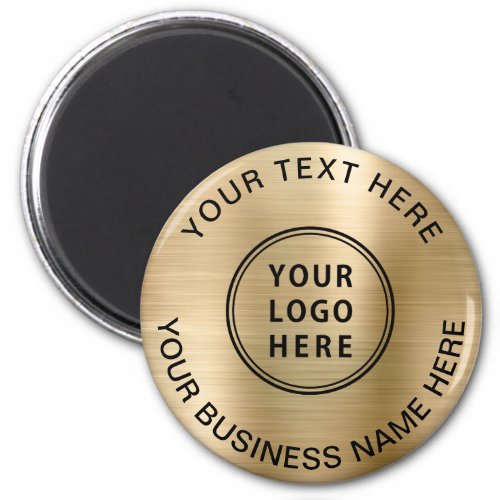 Business Logo Promotional Gold Magnet