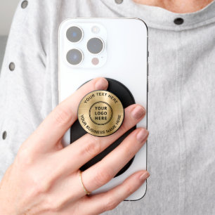 Business Logo Promotional Gold PopSocket