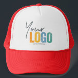 Business Logo Promotional Item Boss Customer Gift Trucker Hat<br><div class="desc">Easily personalize this high quality promotional hat with your own company logo and custom text. Simply delete the text if you just need a logo. No minimum and no set up fee! Available in many colors. Logo Hats are an easy and effective way to create and increase your brand awareness...</div>