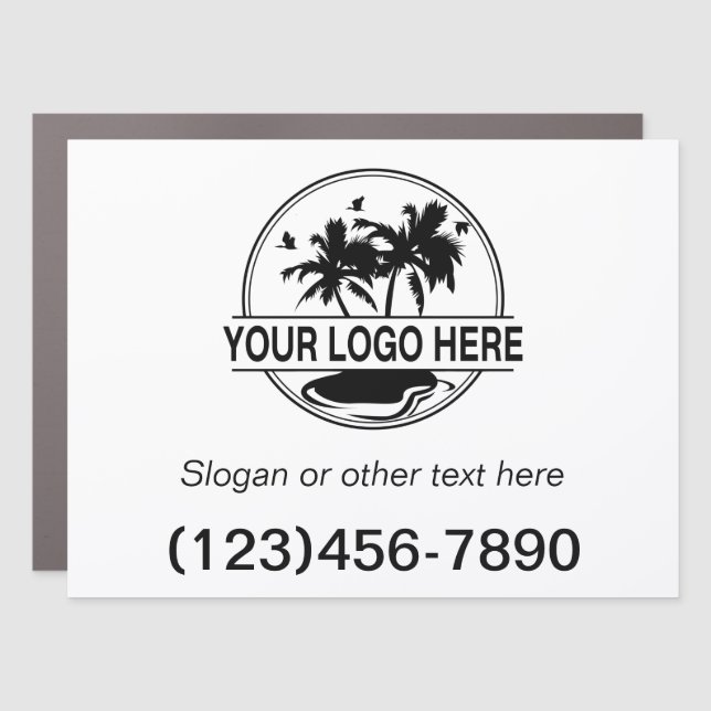 Business Logo Promotional Modern Car Magnet (Front)