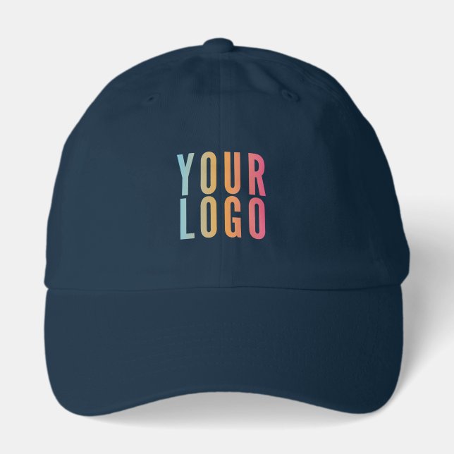 Business Logo Promotional Navy Blue Hat (Front)