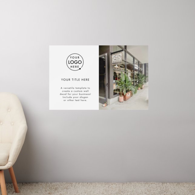 Business Logo | Promotional Photo Simple White Wall Decal (Living Room 2)