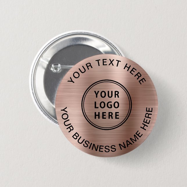 Business Logo Promotional Rose Gold Button (Front & Back)