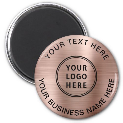 Business Logo Promotional Rose Gold Magnet