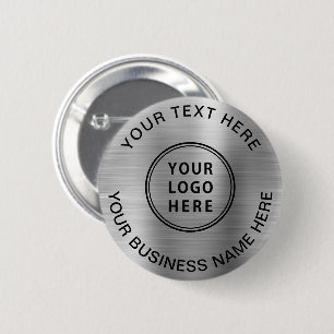 Business Logo Promotional Silver Button