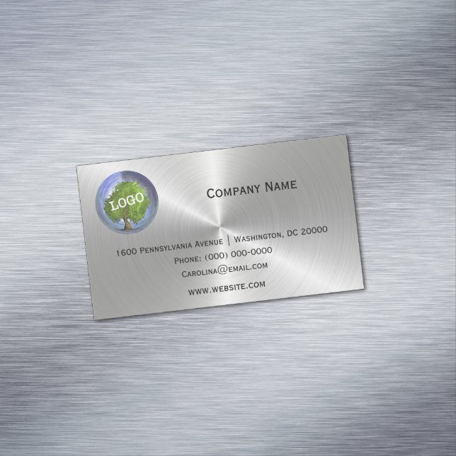Business Logo Promotional Silver Card Magnet (In Situ)