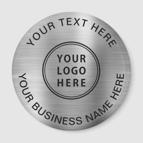 Business Logo Promotional Silver Magnet