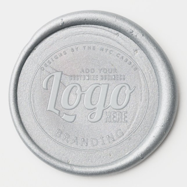 Business Logo Promotional Silver Wax Seal Sticker (Front)