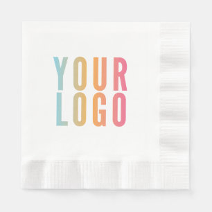 Business Logo Promotional White Napkins
