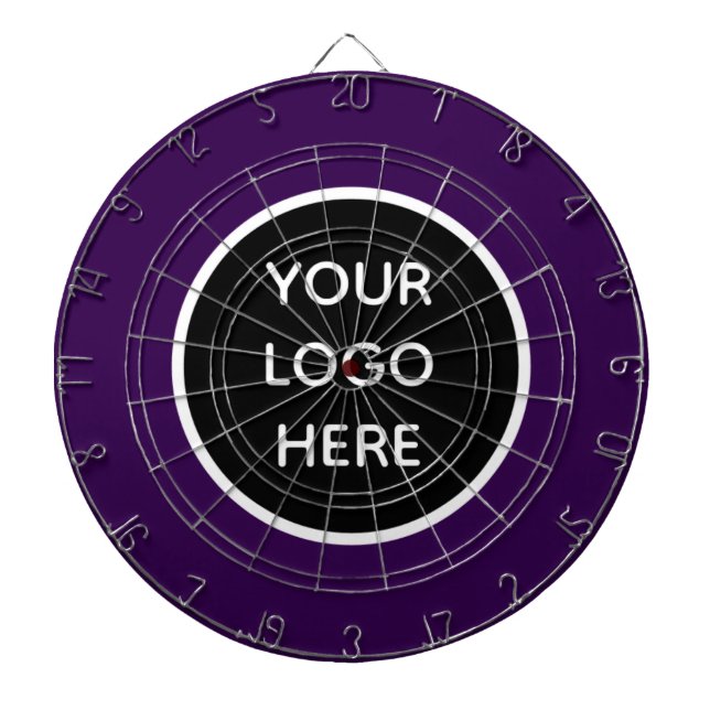 Business Logo Purple Company Promotional Modern Dart Board (Front)