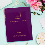 Business logo purple gold signature 2026 planner<br><div class="desc">A stylish,  classic purple background.  Personalize and add your business,  company logo,  a text,  year and personal name.  Golden letters.  If you want it without text,  use your back-space key to delete.</div>