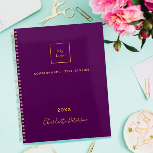 Business logo purple gold signature 2026 planner