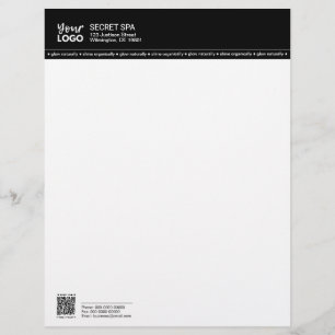 Business Logo QR Black Border Modern Professional Letterhead