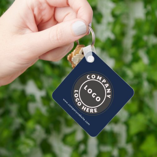 Business Logo QR Code and Company Website Keychain