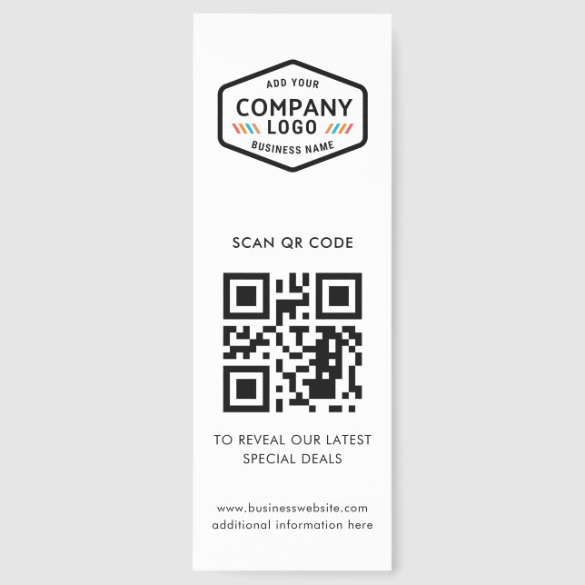 Business Logo QR Code and Website Bookmarks (Front)