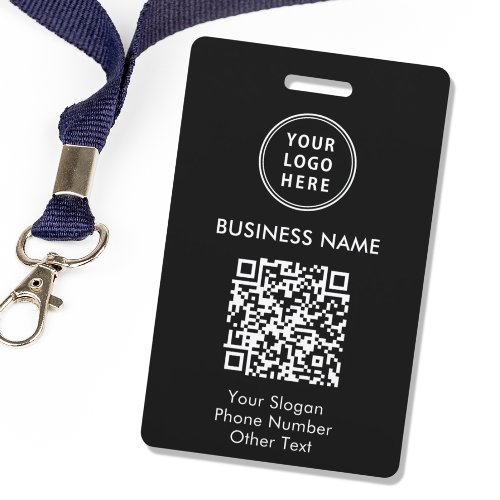 Business Logo QR Code Black Badge