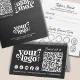 Business Logo QR Code Black Company Referral Punch Loyalty Card