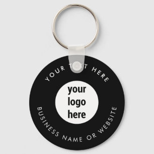 Business Logo QR Code Black Minimalist Business Keychain