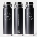 Business Logo QR code black Tradeshow giveaway  Water Bottle<br><div class="desc">Make a statement with your business logo on a professional black water bottle. Increase web-traffic and customer engagement with the Custom QR code generator on the bottle, which can link directly to your website. Don't miss out on this unique promotional opportunity! Customize your water bottles today. Give these at a...</div>