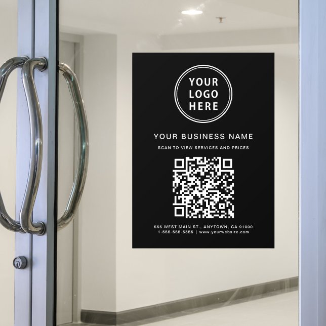 Business Logo QR Code Black Window Cling (Business Logo QR Code Black Window Cling)