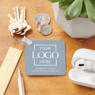 Business Logo & QR Code Branded Promotional Keychain