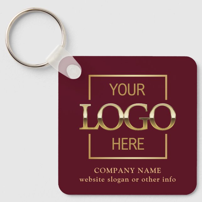 Business Logo & QR Code Branded Promotional  Keychain (Front)