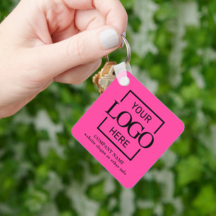 Business Logo & QR Code Branded Promotional Keychain