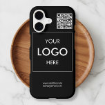 Business Logo QR Code Branding Black iPhone 17 Case<br><div class="desc">In today’s digital age, your brand’s visibility is pivotal for success, and what better way to stay visible than with our custom business branding iPhone cases? Tailored for the modern professional, these cases not only offer a protective shield for your iPhone but serve as a mobile billboard for your brand....</div>
