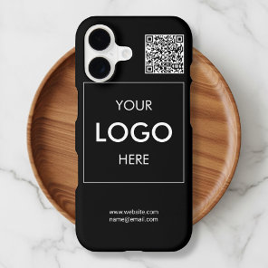 Business Logo QR Code Branding Black iPhone 17 Case