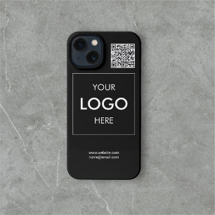 Business Logo QR Code Branding Black iPhone 13 Case