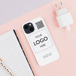 Business Logo QR Code Branding White iPhone 13 Case