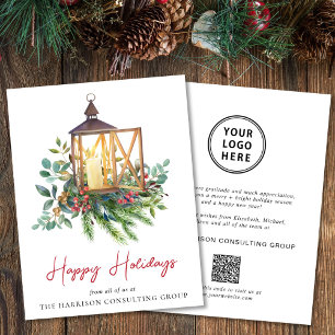 Business Logo QR Code Corporate Christmas Holiday Card