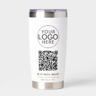Business Logo QR Code Custom Corporate Insulated Tumbler
