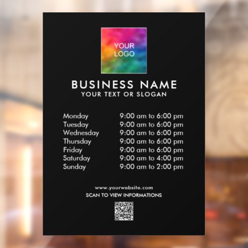 Business Logo QR Code Custom Simple Template Window Cling