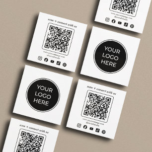 Business Logo QR Code Custom Social Icons Square Business Card