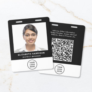 Business Logo QR Code Employee Photo ID Badge