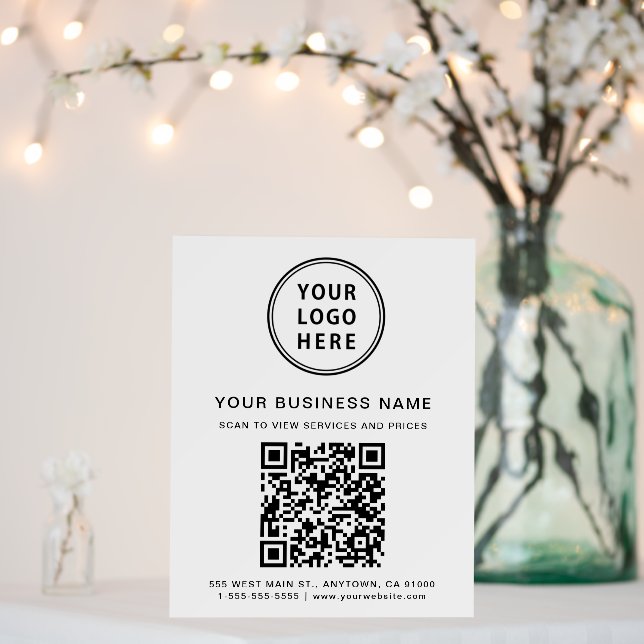 Business Logo QR Code Foam Board Sign (In Situ (Wedding))