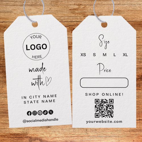 Business Logo Qr Code Hang Tags Price Swing