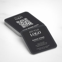 Business Logo QR Code Herringbone Modern
