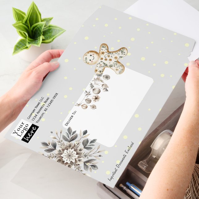 Business Logo QR Code Holiday Mailer (Desk)