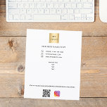 Business logo qr code instagram custom text flyer<br><div class="desc">White background. Personalize and add your business logo,  name,  address,  your text,  your own QR code to your instagram account. 
You can also add text on the back.</div>