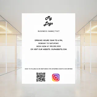 Business logo qr code instagram custom text poster Business logo qr code instagram custom text poster