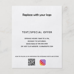 Business logo qr code instagram promotion flyer | Zazzle