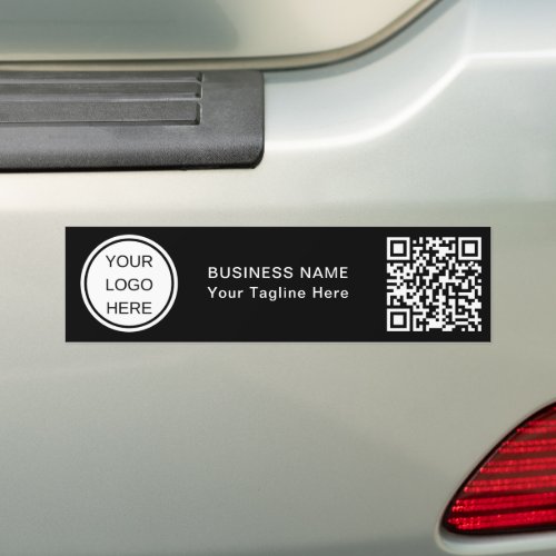 Business Logo  QR Code l Black  White Branding  Bumper Sticker