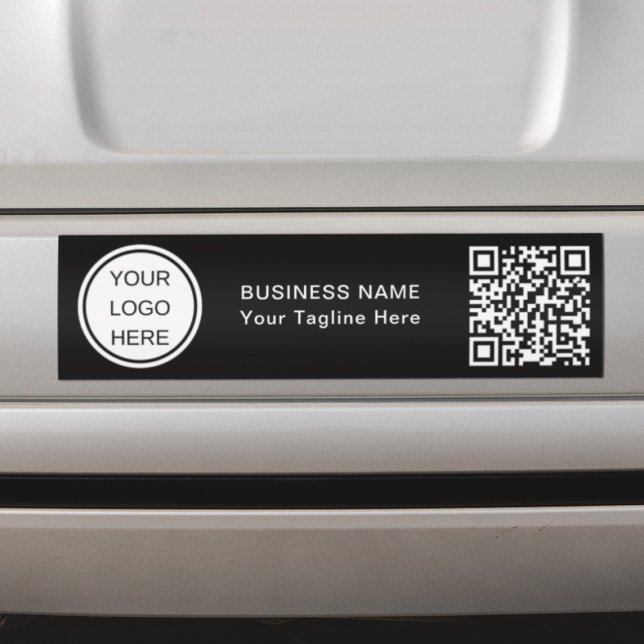 Business Logo & QR Code l Black & White Branding  Bumper Sticker (Creator Uploaded)