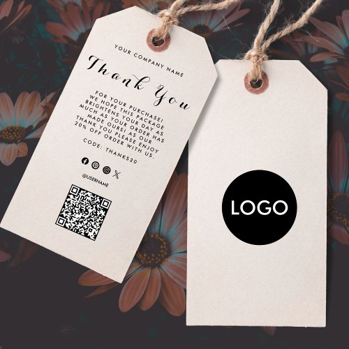 Business Logo  QR Code  Label Hang Tag 