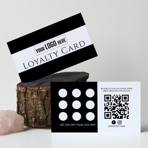 Business Logo QR Code Loyalty Customer Stamp Punch Discount Card
