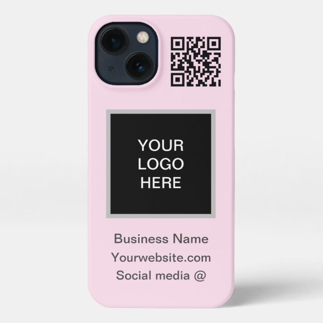 Business Logo QR Code Marketing Company iPhone Case (Back)