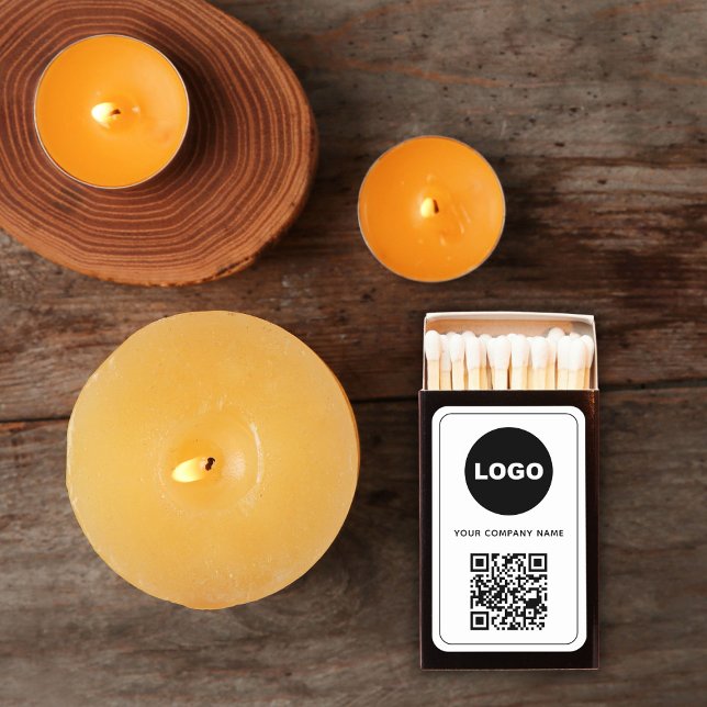 Business Logo QR Code Modern Company Promotional Matchboxes (Business Logo QR Code Modern Company Promotional Matchboxes)