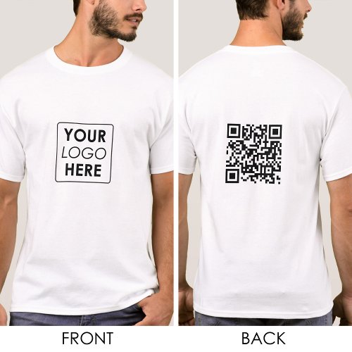 Business Logo QR Code Modern Employee Workwear T_Shirt